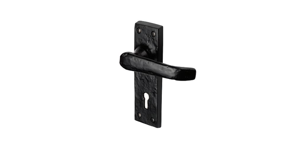 M.Marcus heritage brass black iron door handle the windsor